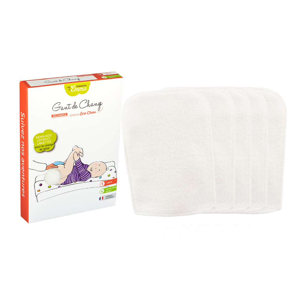 Les Tendances D'Emma Eco Chou Eucalyptus Eco Chou Diaper Gloves x5