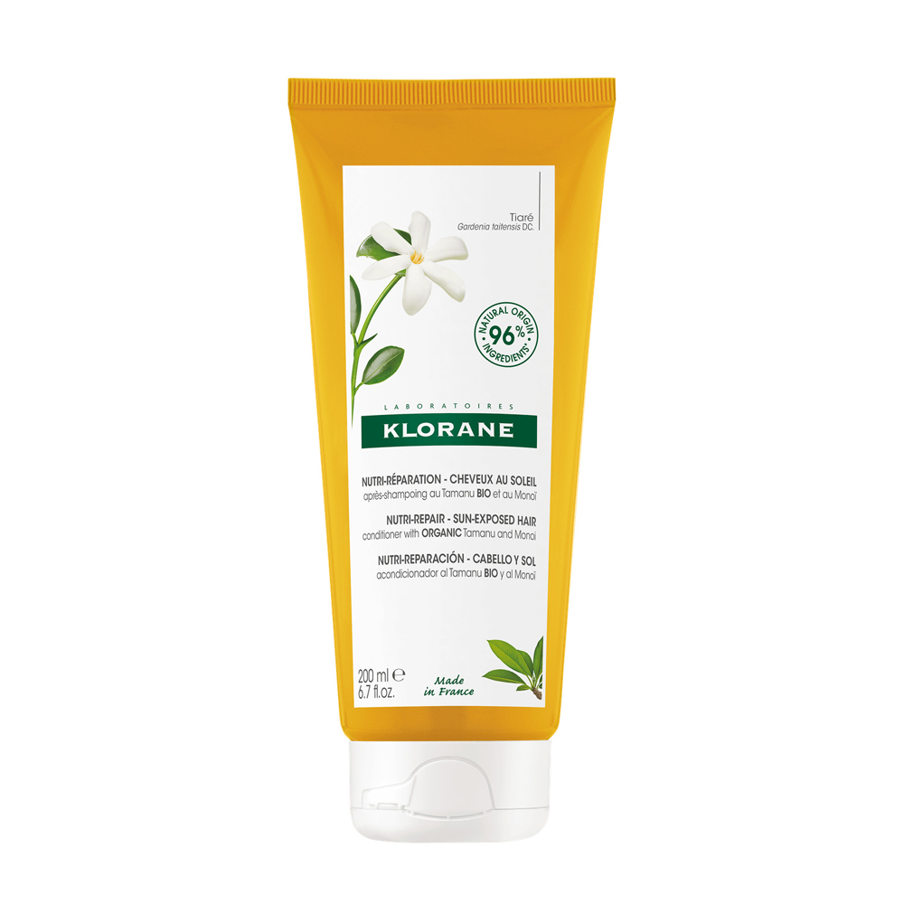 Klorane Organic Tamanu and Monoi Conditioner Hair exposed to the Sun