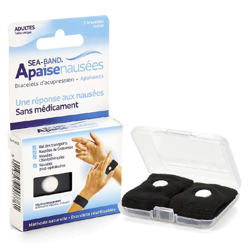 Seaband Adults Bracelet Acupression Anti Nausea X2 Anti-Nausées X2