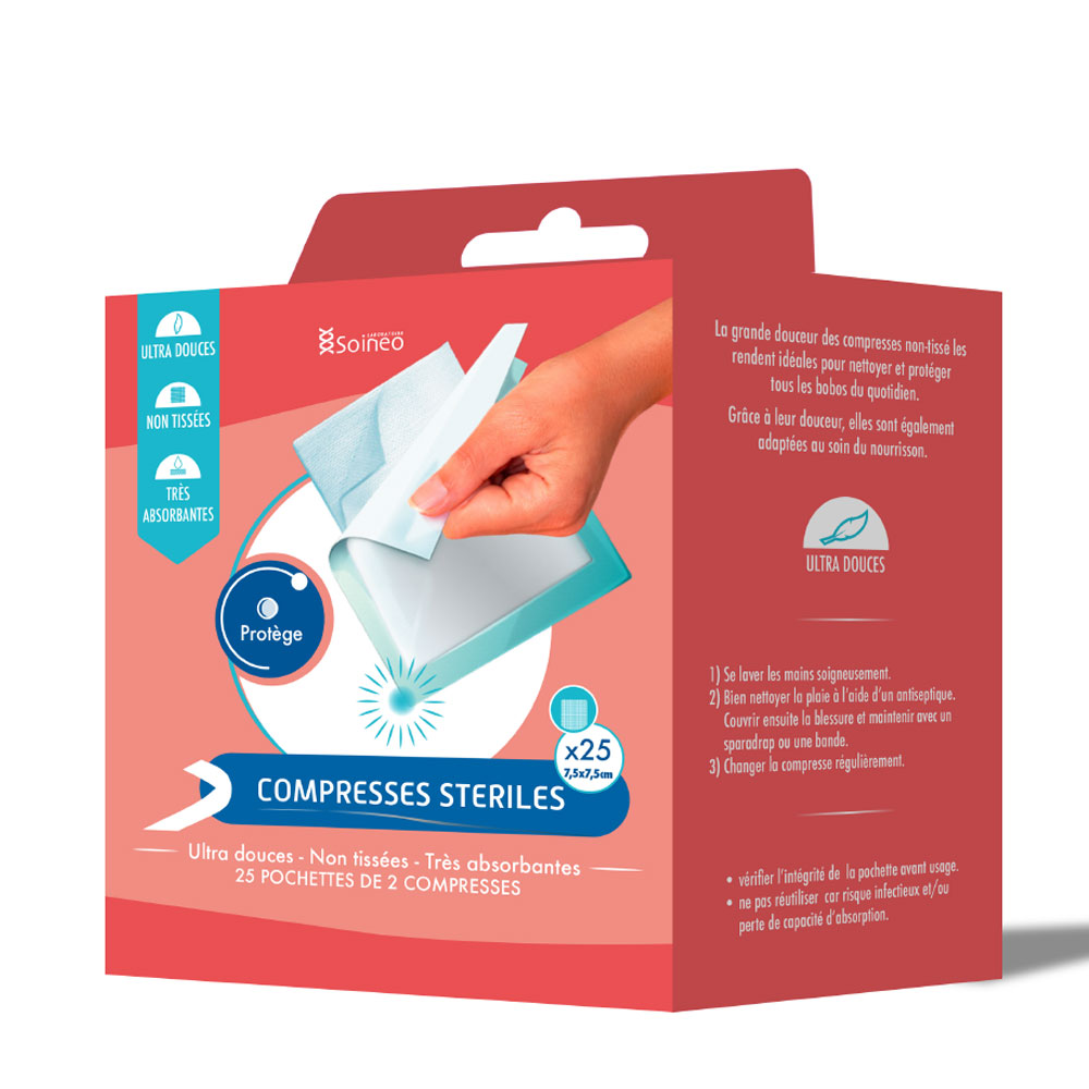 Soineo Sterile non-woven bandages 7.5x7.5cm x25