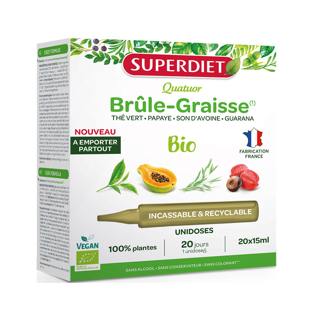 Superdiet Quator Organic Fat Burner Unidose 300ml