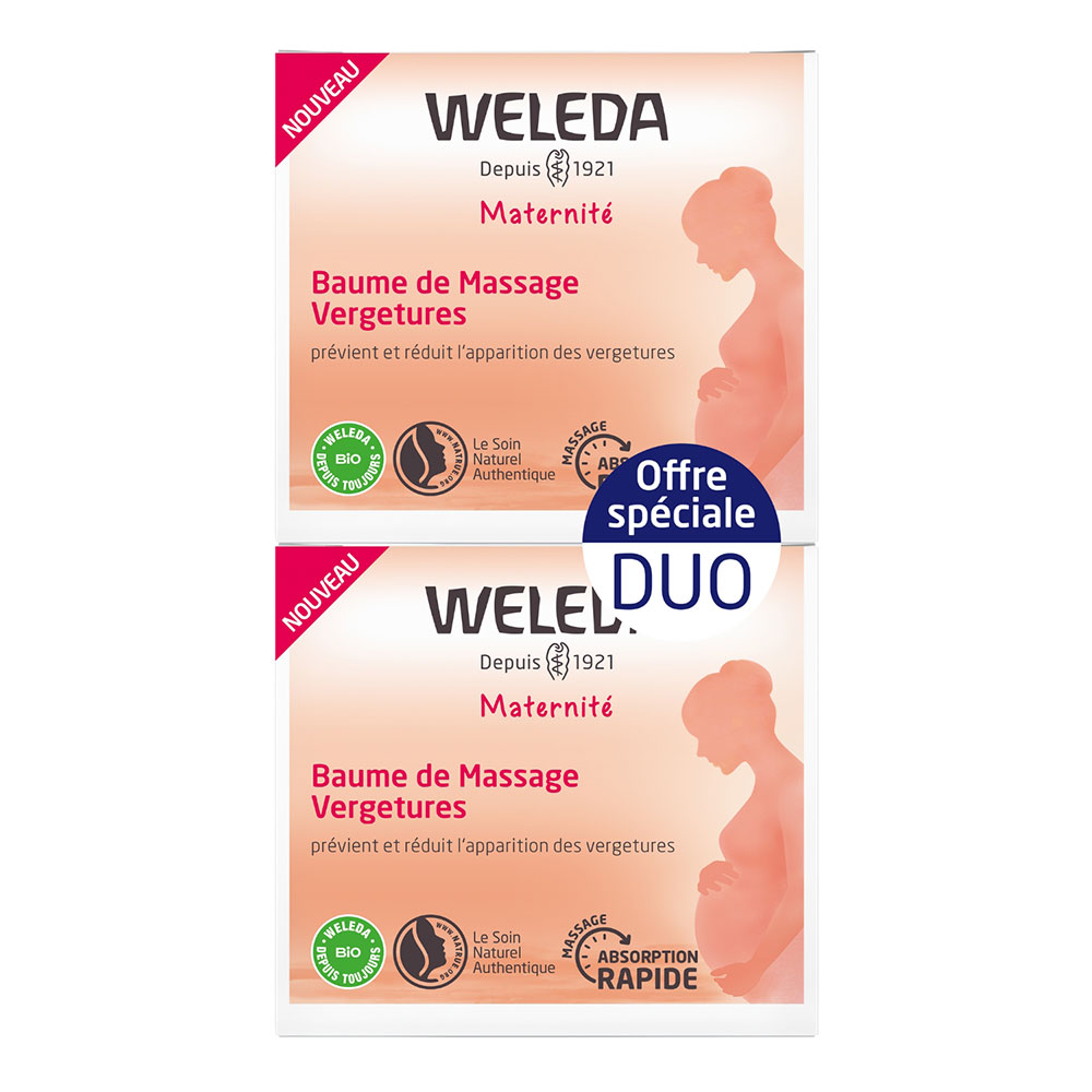 Weleda Maternity Stretch Mark Massage Balm Rapid absorption 2x150ml
