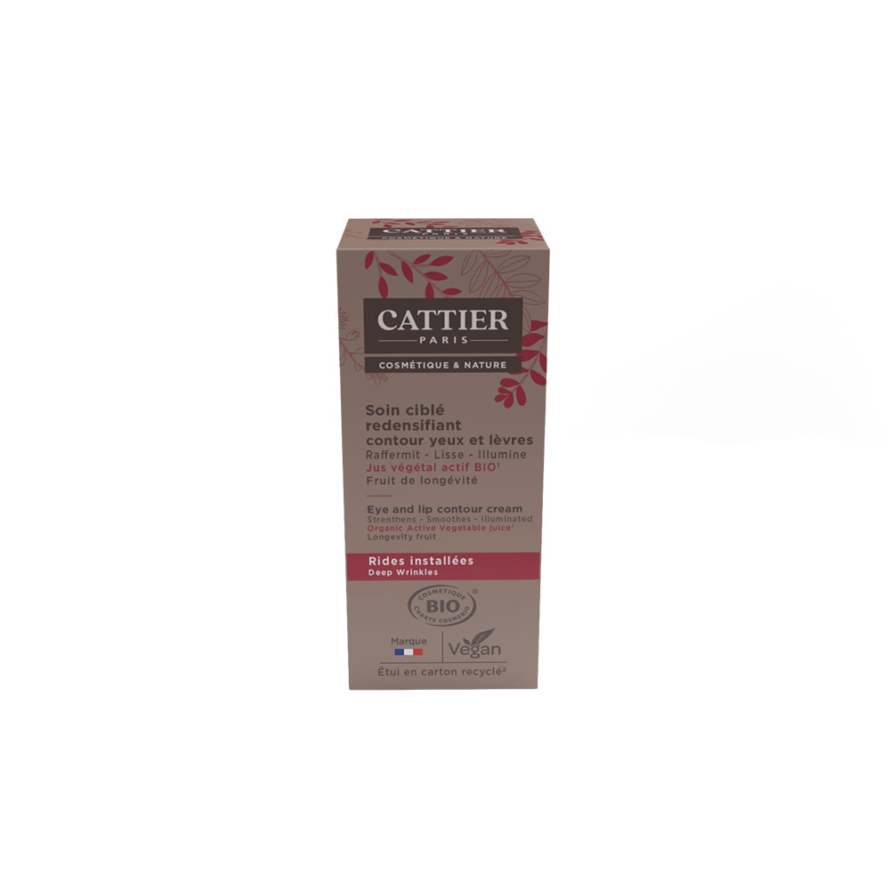 Cattier Organic Eye & Lip Contour Densifying Target Care Rides instalées 15ml