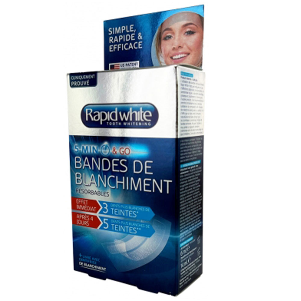 Rapid White Express 5-Minute Whitening Strips 14 sachets of 2 strips + 1 accelerator