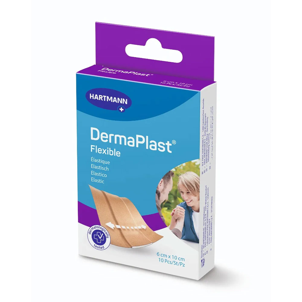 Hartmann Dermaplast Flexible Elastic Plasters 6x10cm Small Wounds x10