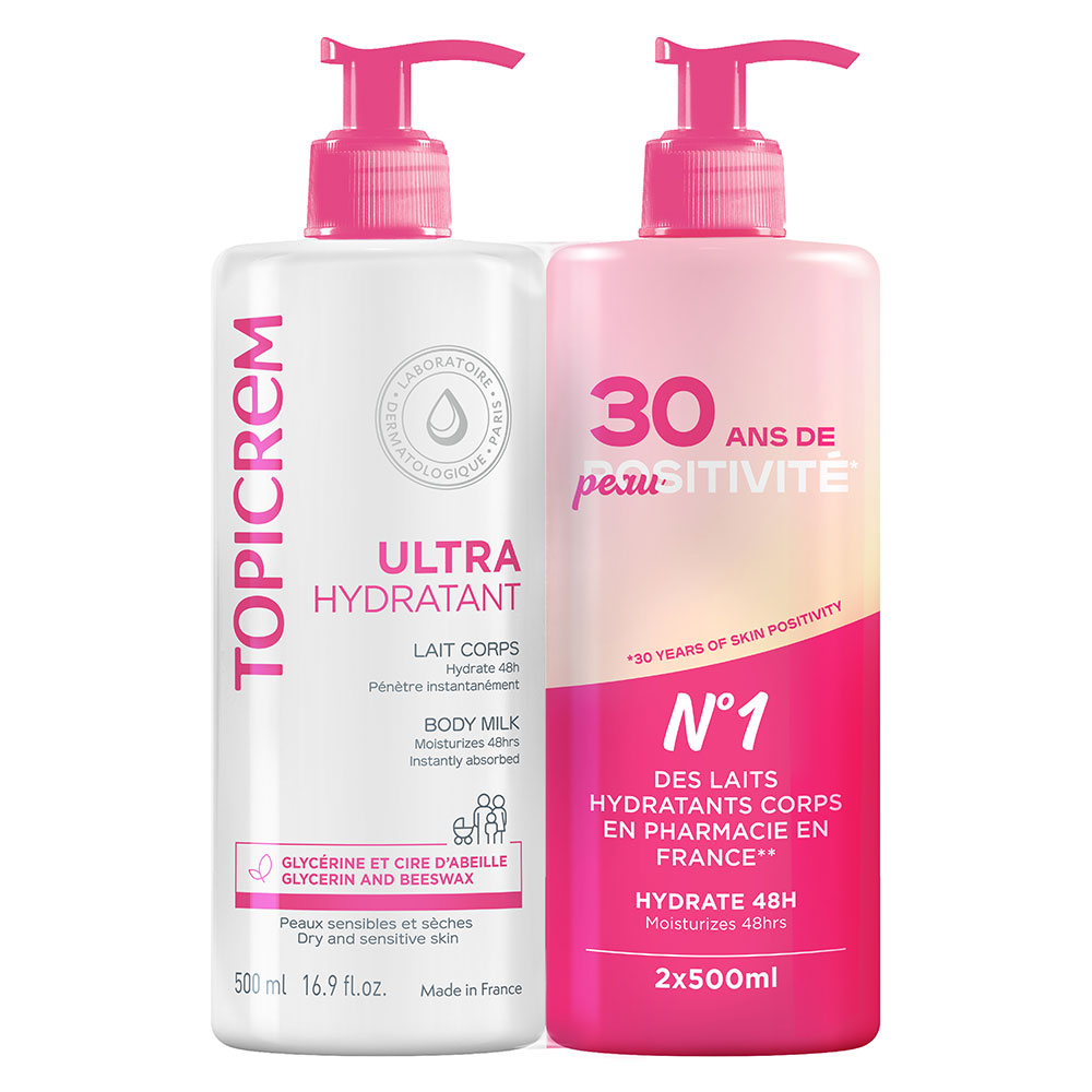 Topicrem Ultra-Hydrating Body Milk Dry sensitive skin 2x500ml