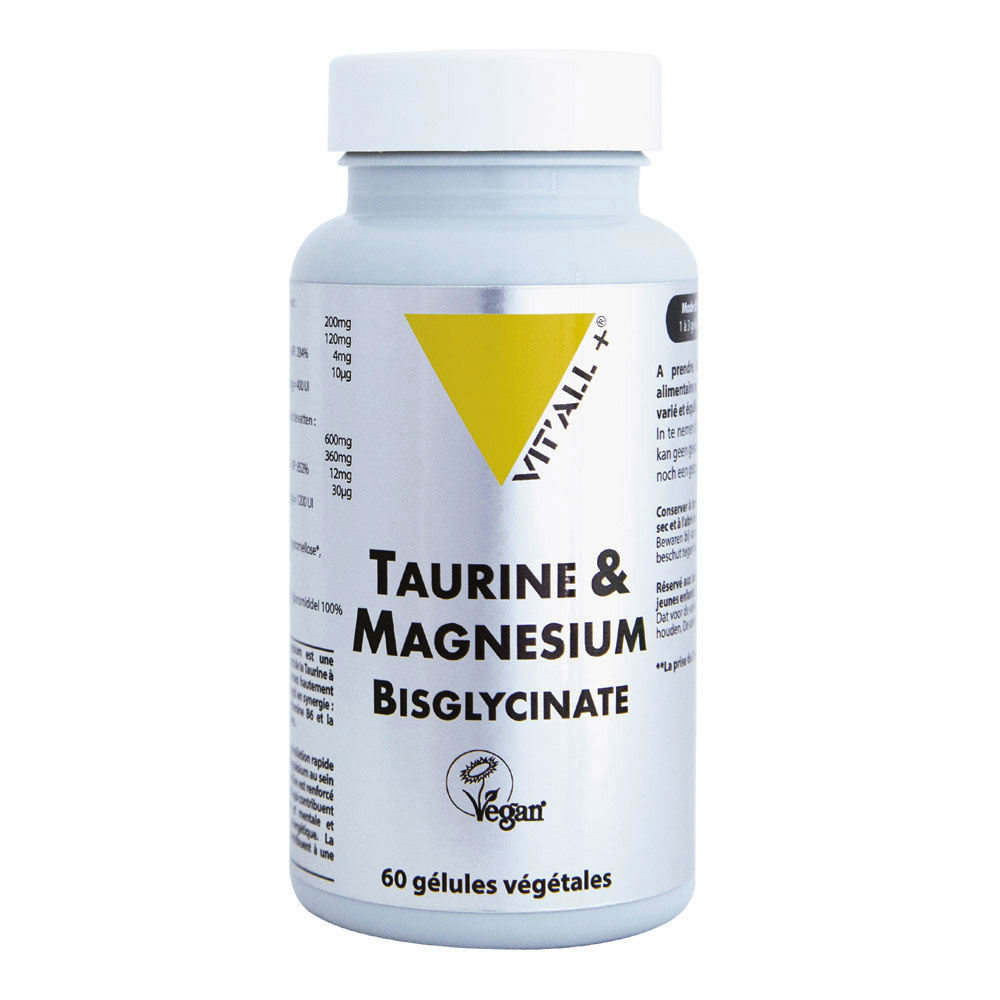 Vit'All+ Taurine and magnesium bisglycinate form 60 vegetarian based capsules