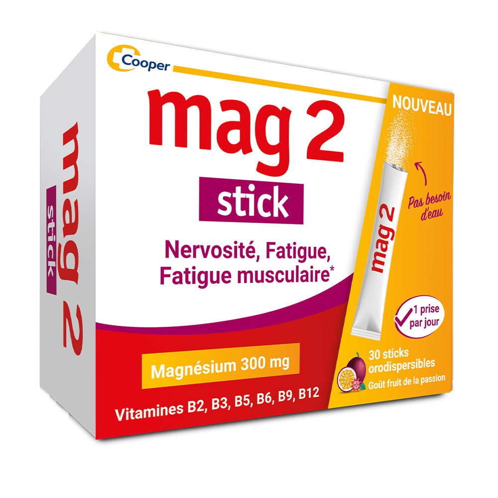 Mag 2 Nervousness, fatigue and muscle fatigue 30 Orodispersible Sticks
