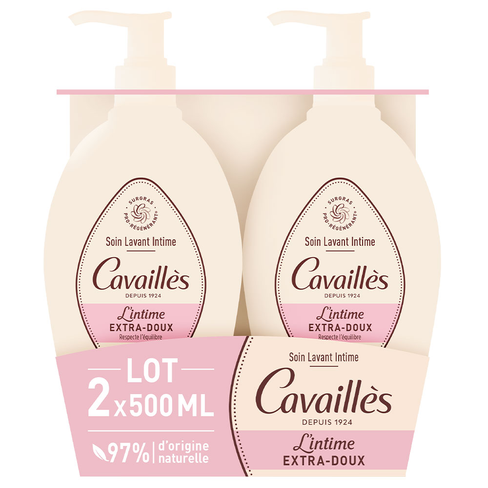 Cavaillès Intimate Dryness Extra-Gentle Natural Intimate Care 2x500ml