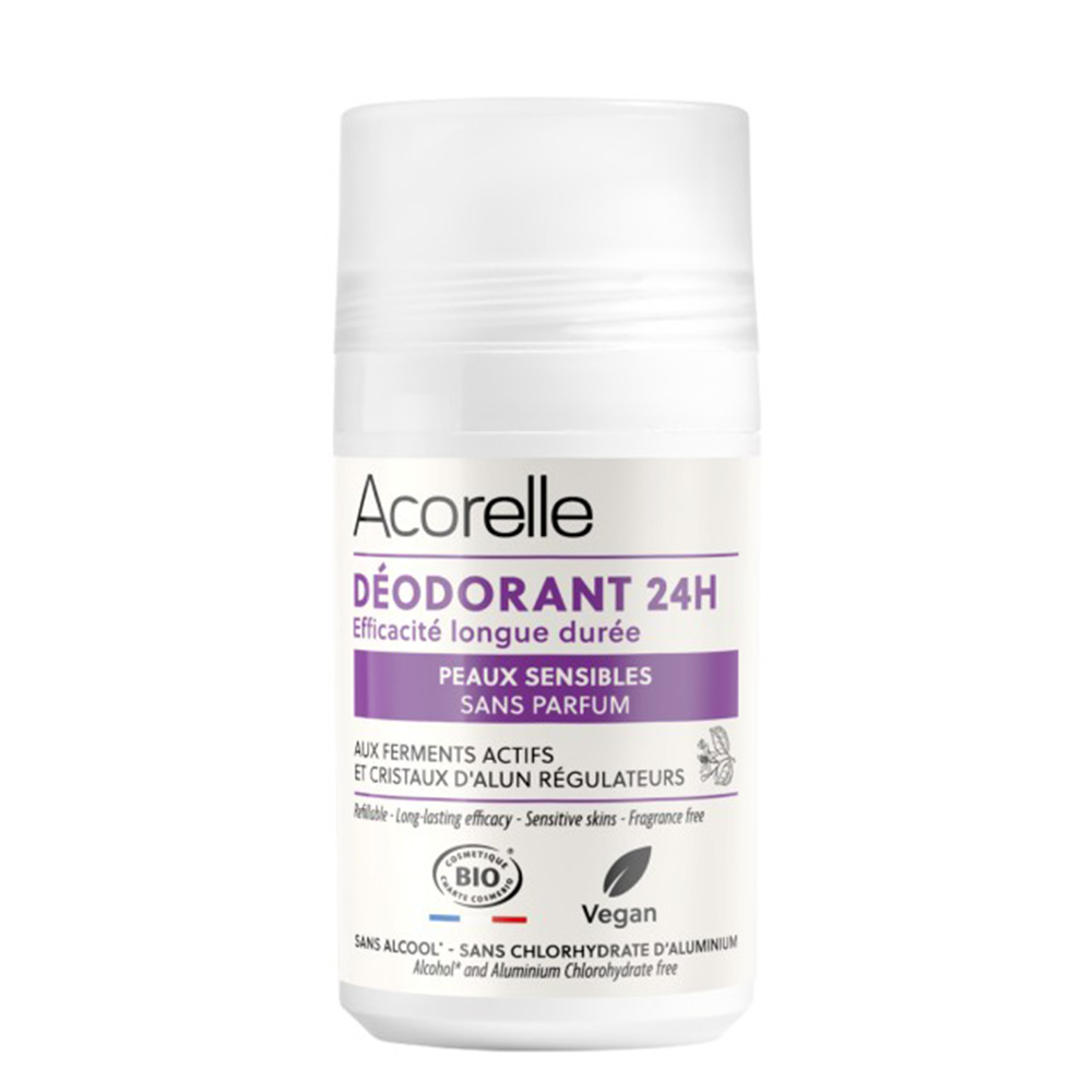 Acorelle Déodorant Roll-On 24h Peaux Sensibles Bio Certifié Sensitive Skin 50ml