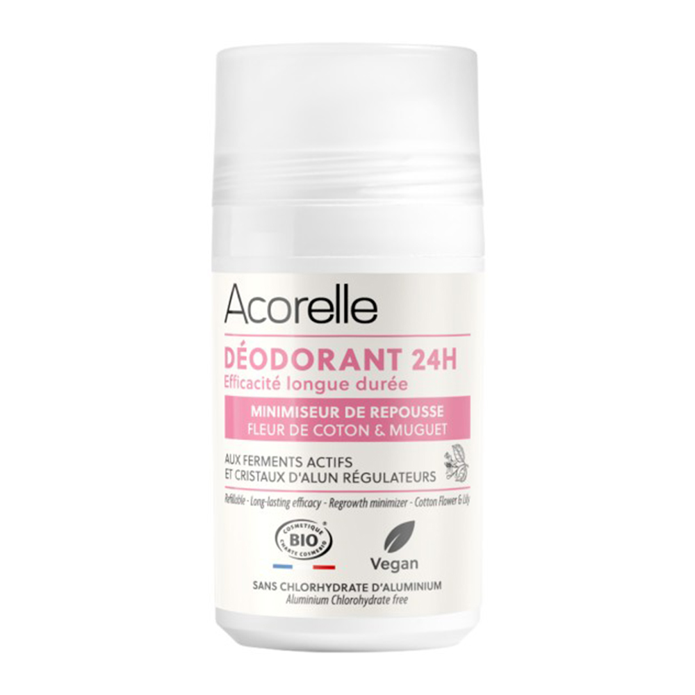 Acorelle Roll-On Deodorant 24hr Regrowth Minimiser Bioes Certified 50ml