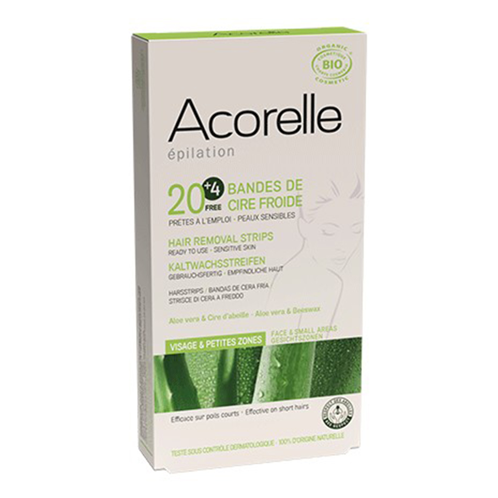 Acorelle Certified Organic Face Cold Wax Strips 4.8ml
