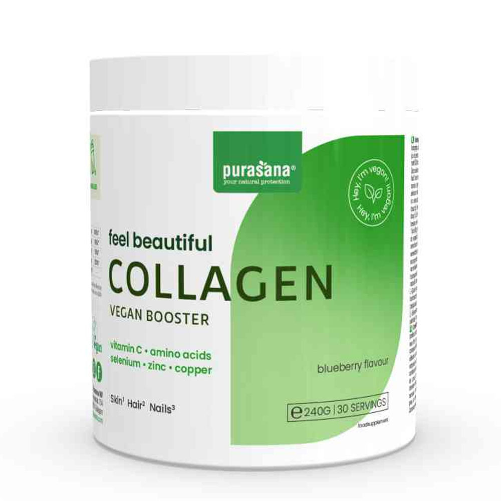 Purasana Collagen Complex Feel Beautiful Vegan Beauty Powder Blueberry flavour 240g