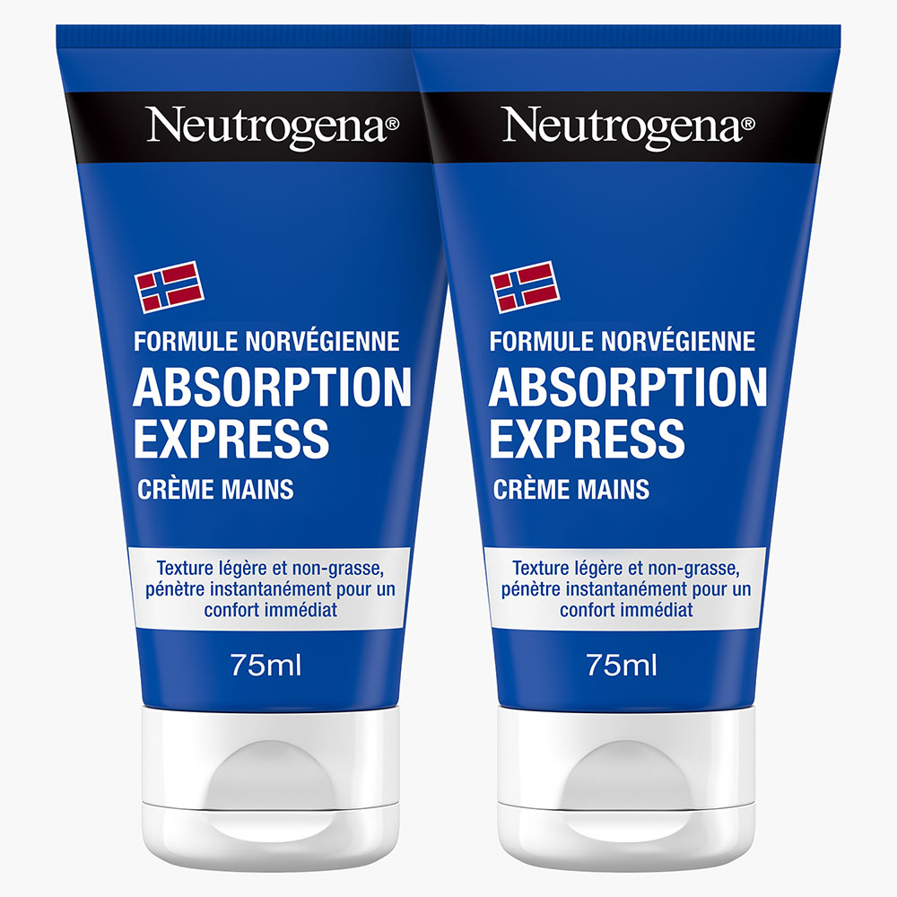 Neutrogena Absorption Express Express Hydration And Comfort Cream Dry Hands Texture légère et non-grasse 2x75ml