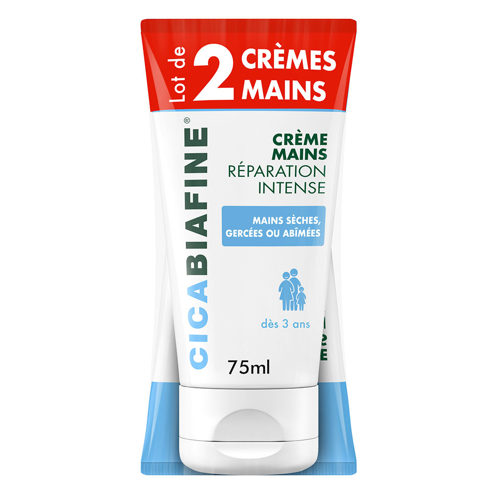 Cicabiafine Hand Cream Intense Repair Sèches gercèes ou abîmées 2x75ml