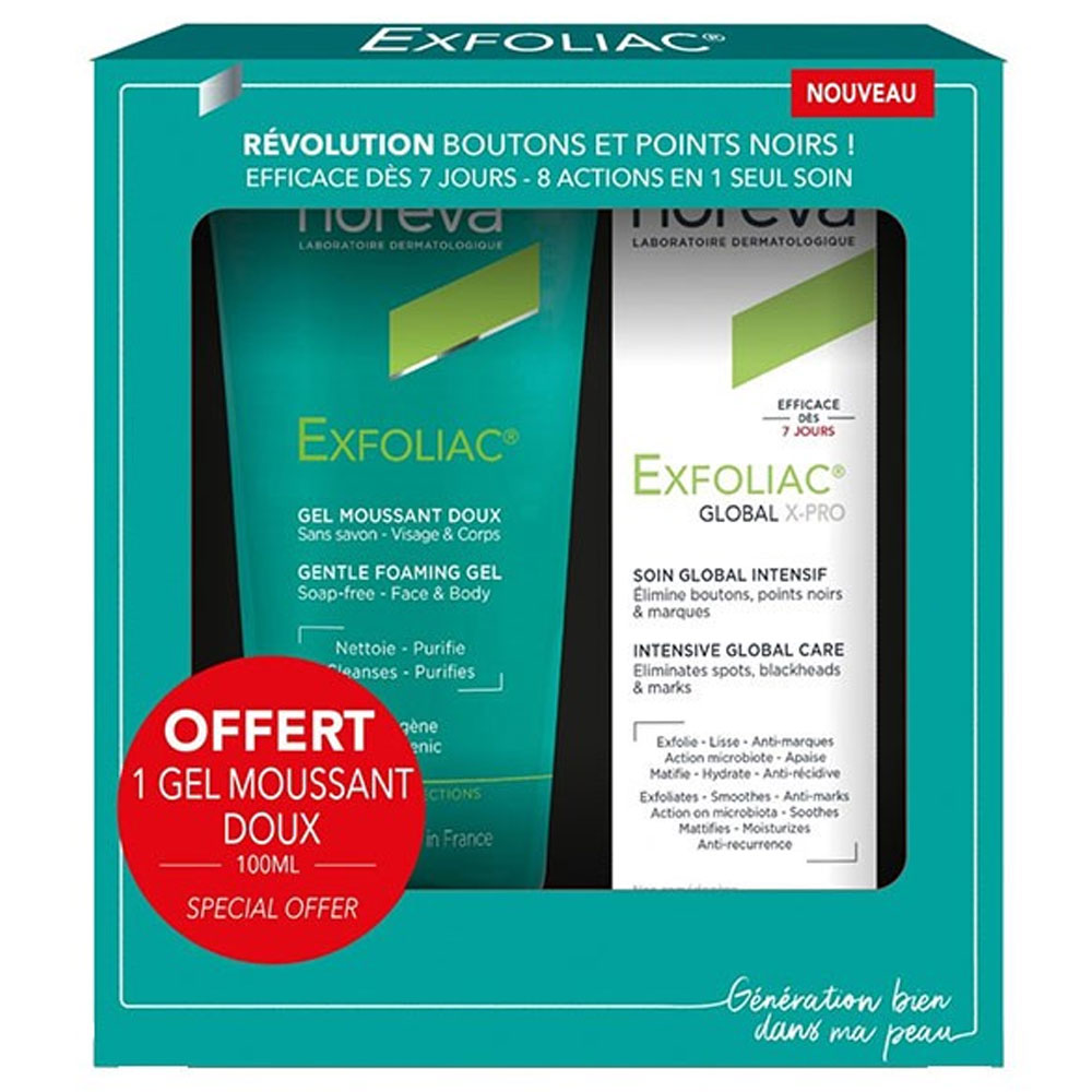 Noreva Exfoliac Giftboxes Global X-PRO 30ml + Gentle Foaming Gel 100ml
