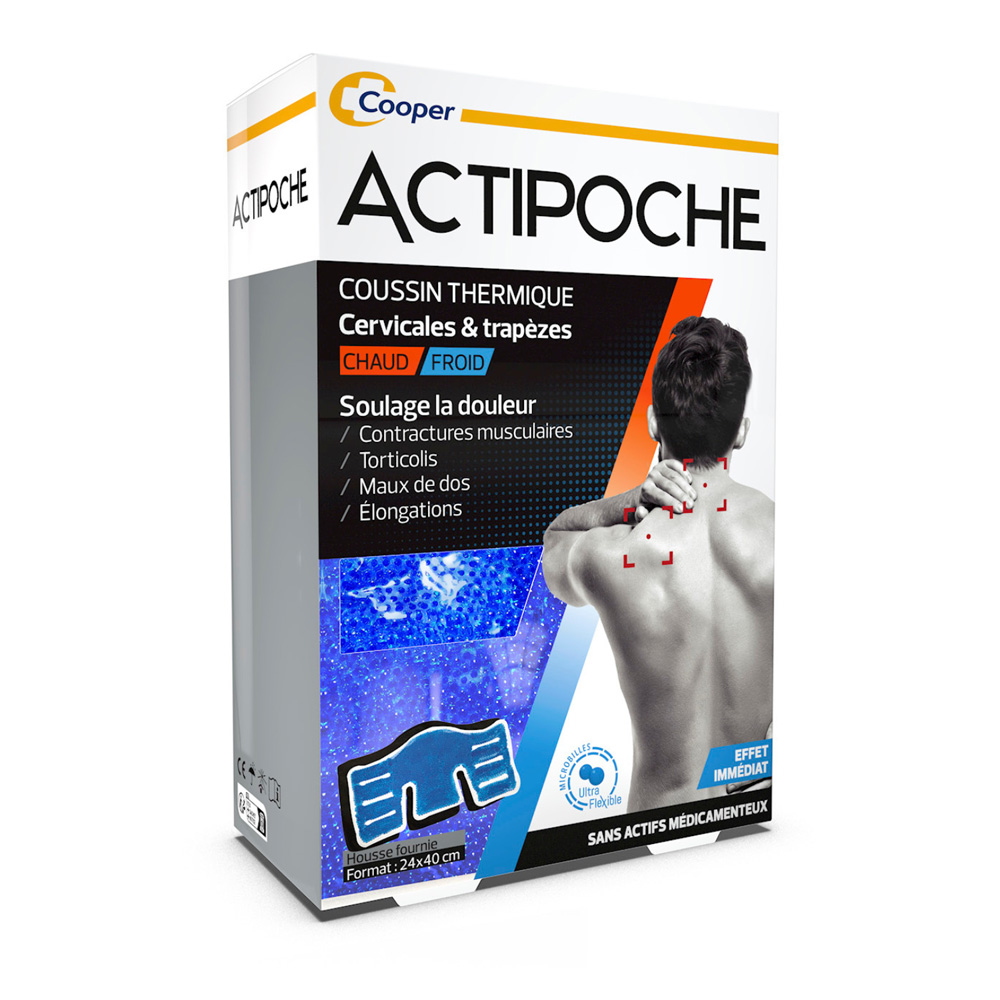 Actipoche Thermal Microbead Neck and Trapezius Pillow 24x8cm