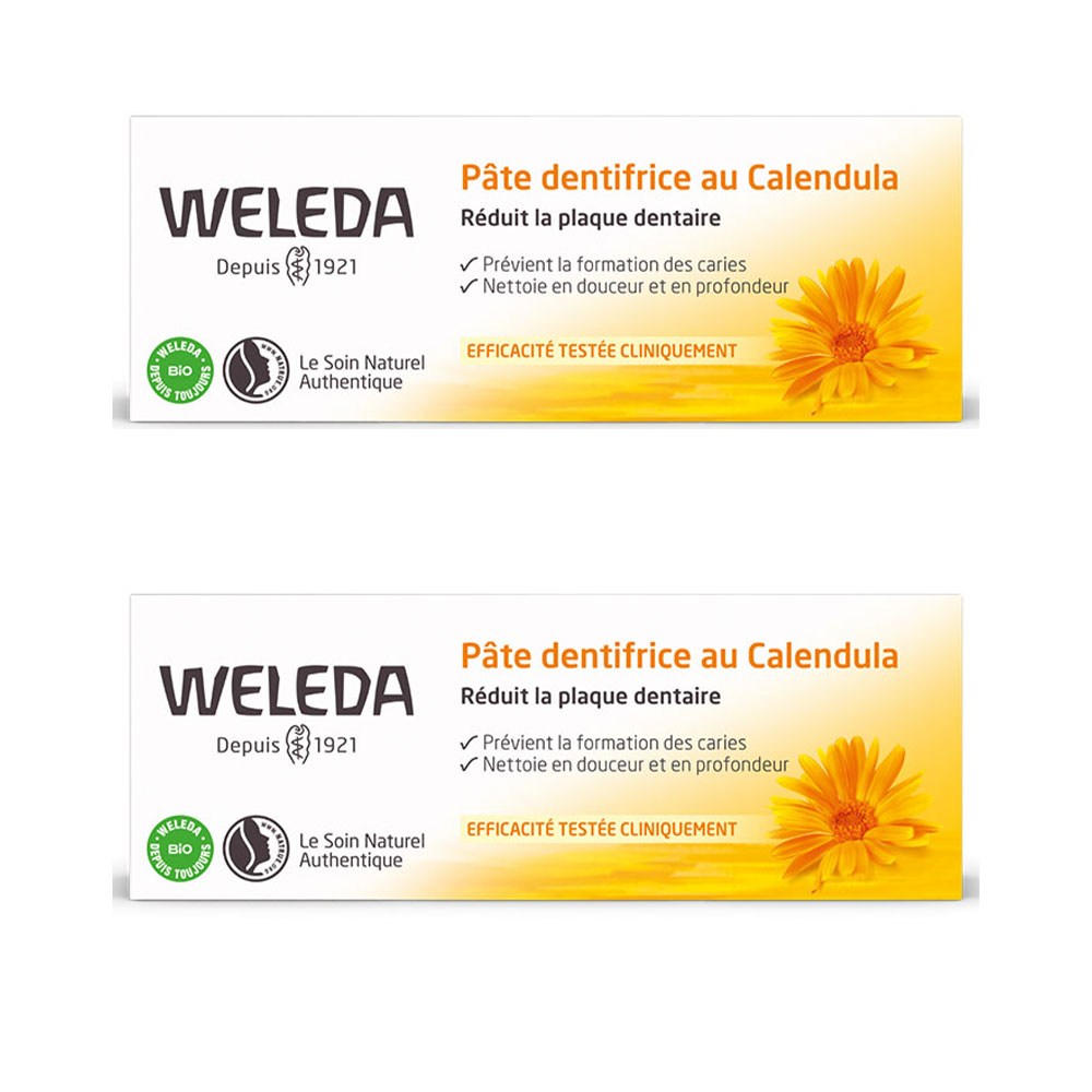 Weleda Calendula Toothpaste Reduces Dental Plaque 2x75ml