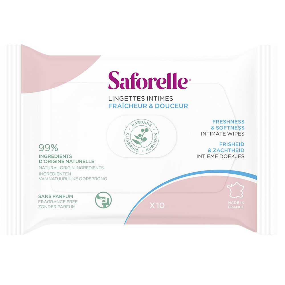 Saforelle Ultra Soft Female Wipes Format Poche x10