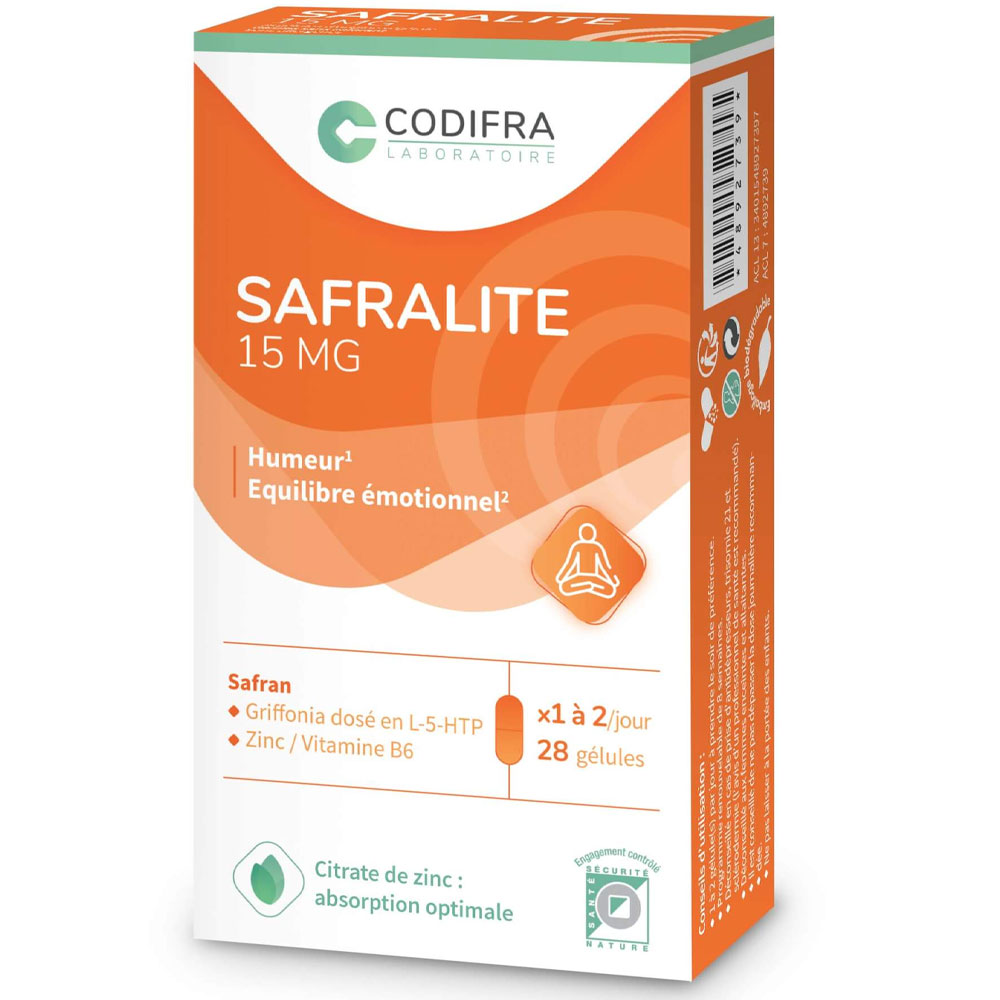 Codifra Safralite 15 mg mood and emotional balance 28 capsules