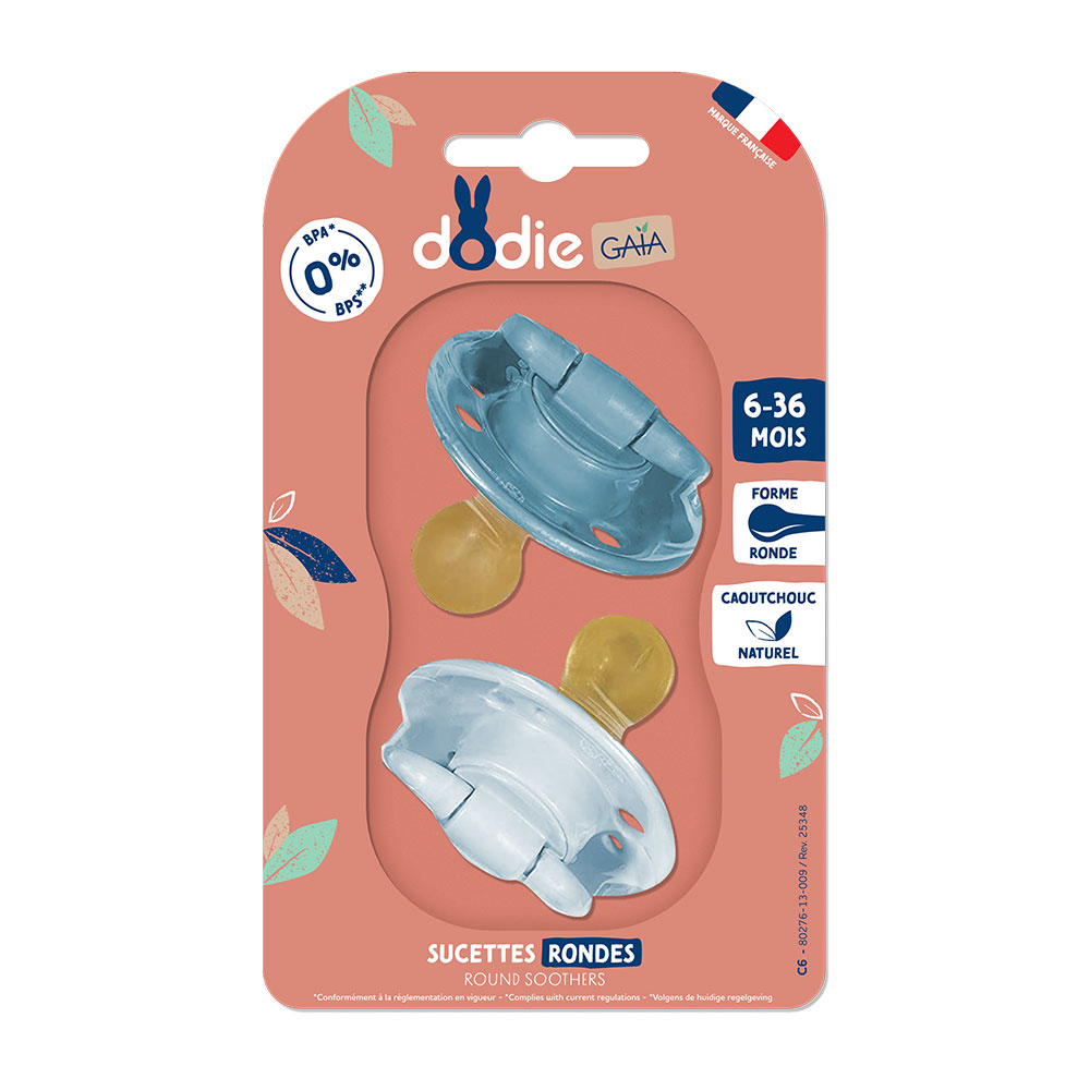 Dodie Gaia Round Pacifier 6 to 36 months x2