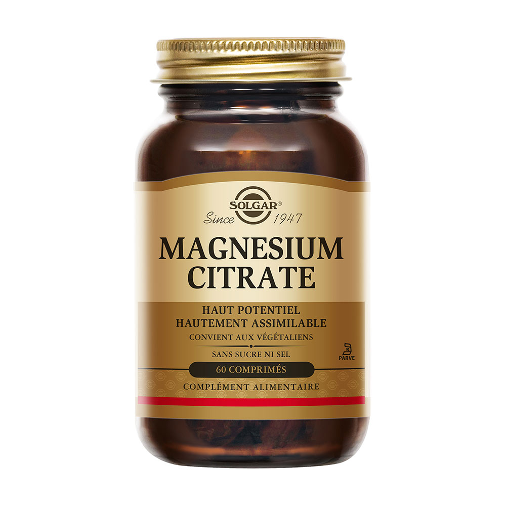 Solgar Magnesium citrate supports energy and reduces tiredness 60 capsules