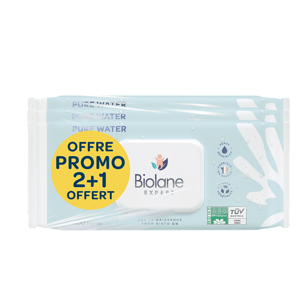 Biolane Expert Pure water wipes 3x60