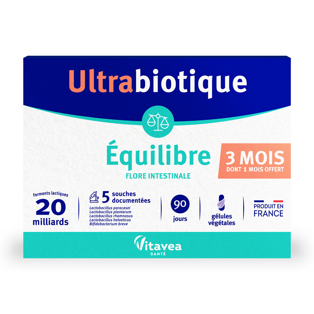 Vitavea Santé Ultrabiotic Balance Probiotics gut flora 3 x 30 capsules