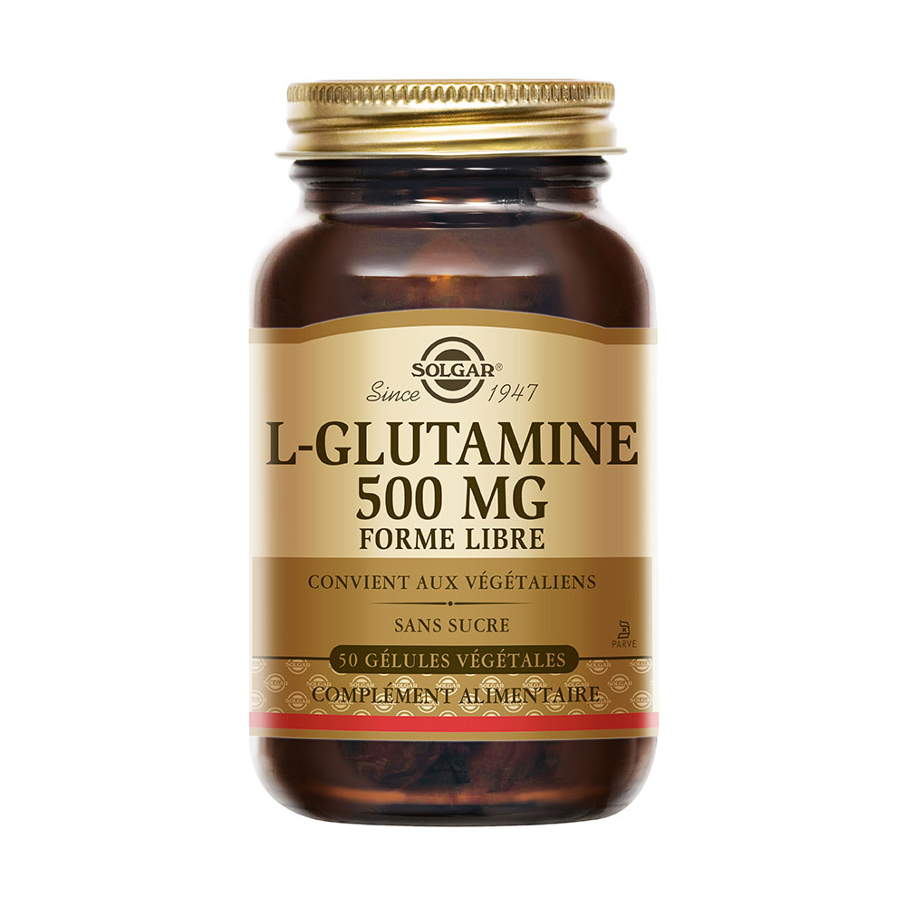 Solgar L-Glutamine 500 mg supports digestive health 50 capsules