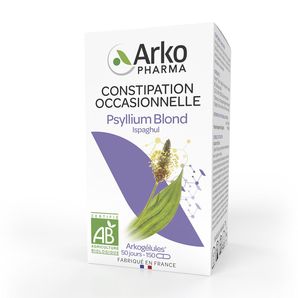 Arkopharma Arkocapsules Blond psyllium husk occasional constipation relief 150 capsules