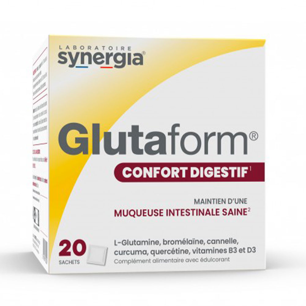 Synergia Glutaform digestive comfort peach flavour 20 sachets