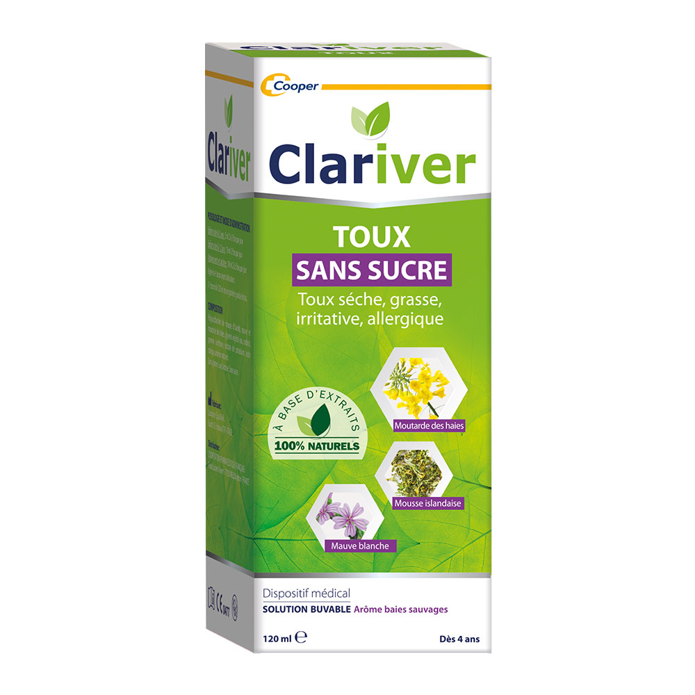 Clariver Adult Cough Syrups Sans sucre 120ml