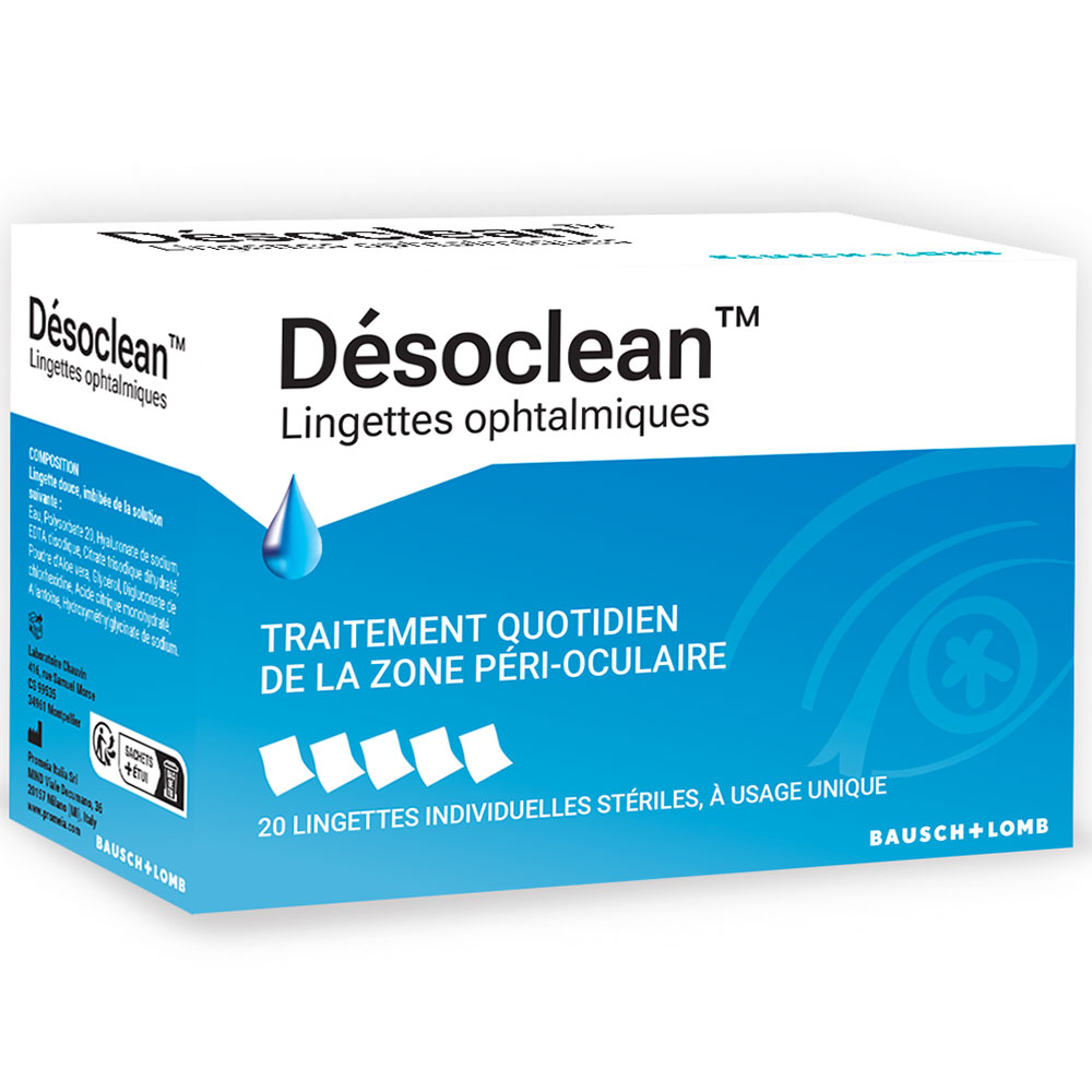 Bausch&Lomb Désoclean Ophthalmic Wipes x20