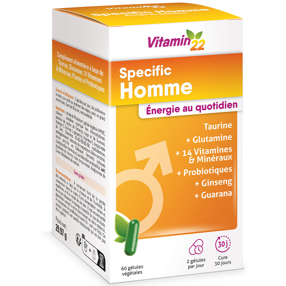 Vitamin'22 Specific L'Homme Daily use Energy 60 vegetarian capsules