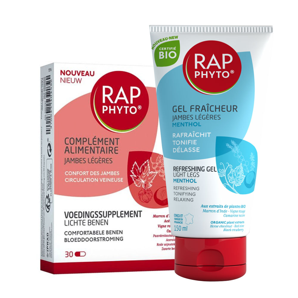 Rap Phyto Light legs food supplement + Organic menthol freshness gel