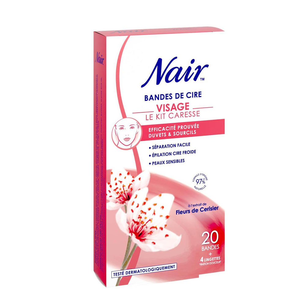 Nair Cherry flowers cold wax strips Face x20