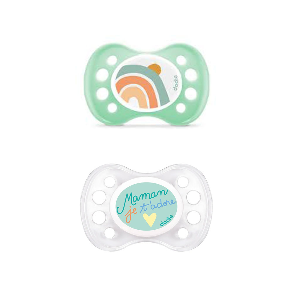 Dodie Silicone Symmetric Pacifiers Mothercare Dad Collection 0 to 6 months x2
