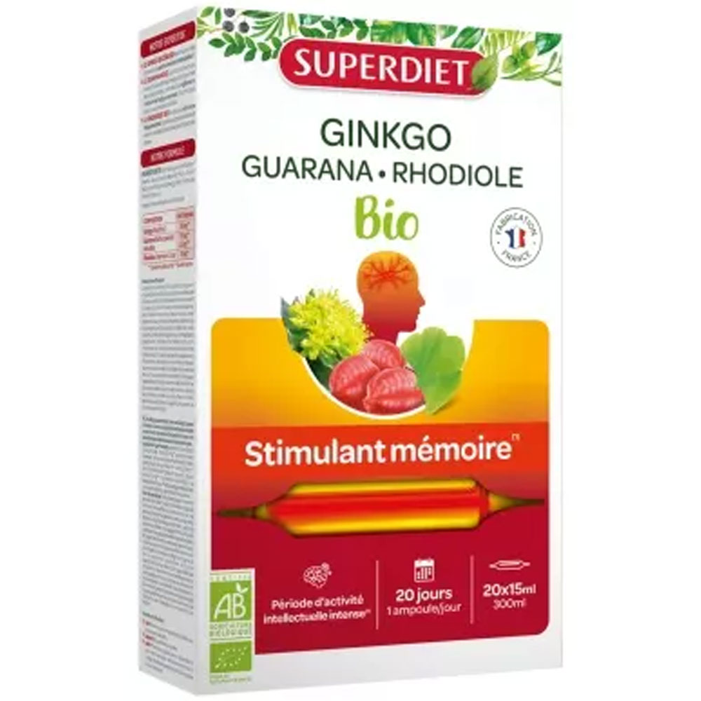 Superdiet Ginkgo Boost Bioes 20 x 15ml Ampoules