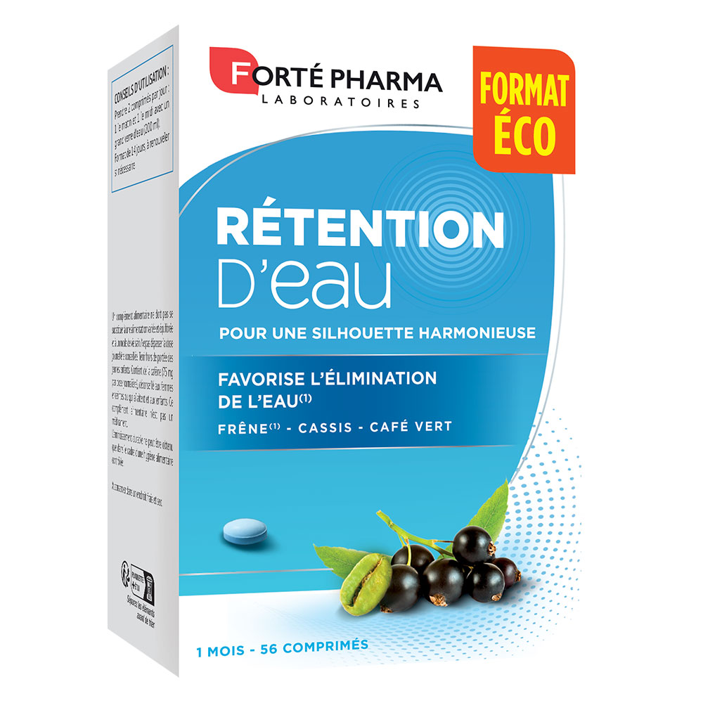 Forté Pharma Water retention with ash, blackcurrant and green coffee 56 tablets