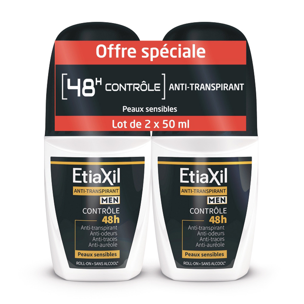 Etiaxil Antiperspirant 48h control men roll-on deodorant 2 x 50 ml
