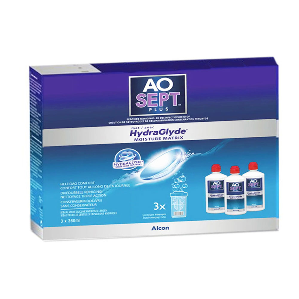 Alcon Aosept Moisture Matrix Hydraglyde Giftboxes All types of lenses 3x360ml