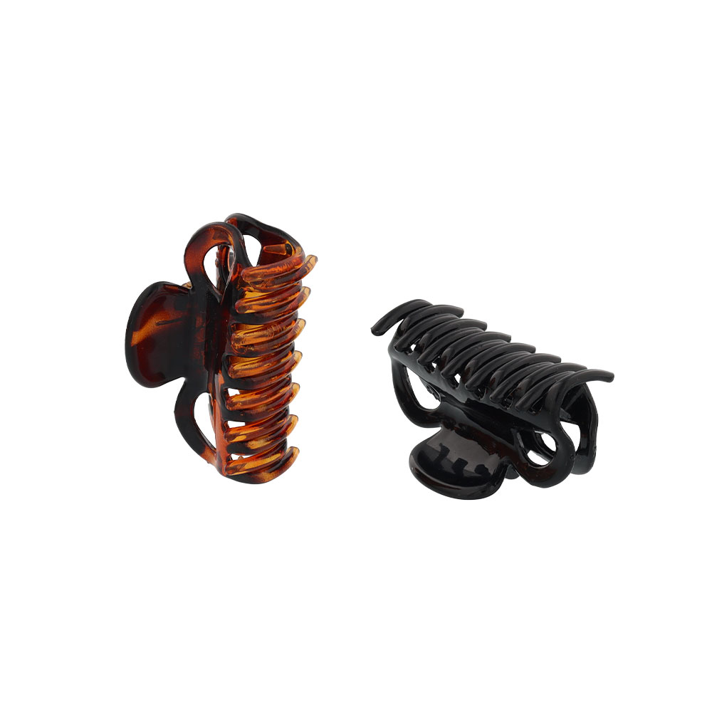 Estipharm Small Hair Clip Tortoiseshell and Black x2