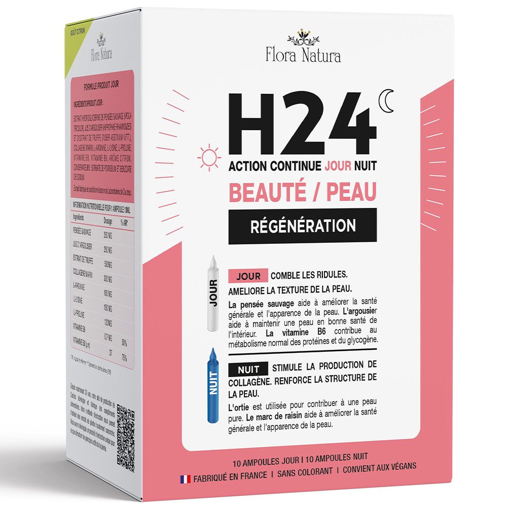 Flora Natura H24 Skin Beauty &amp; Regeneration 10 Day &amp; 10 Night Ampulas