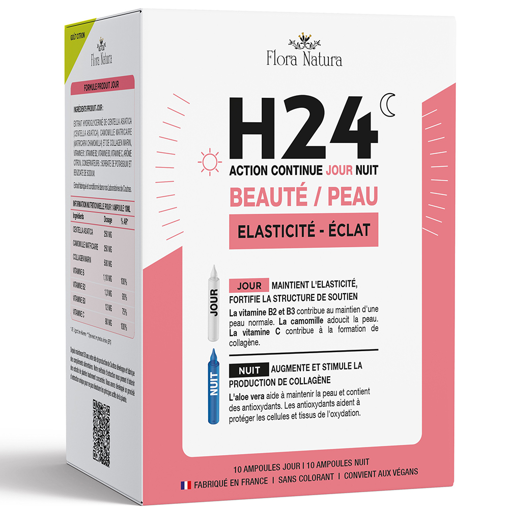 Flora Natura H24 Beauty &amp; Skin Elasticity - Radiance 10 Day &amp; 10 Night Ampulas