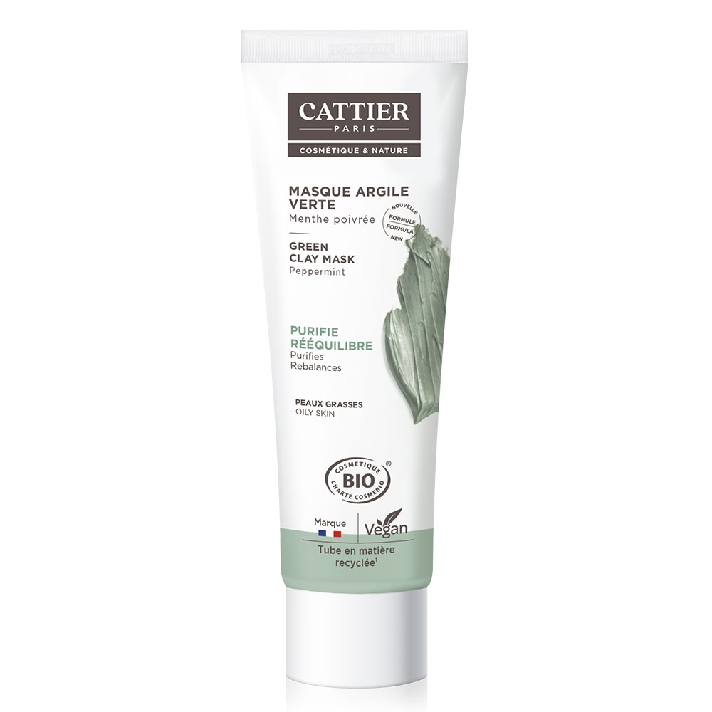 Cattier Clay Organic Green Clay and Peppermint Face Mask 100ml