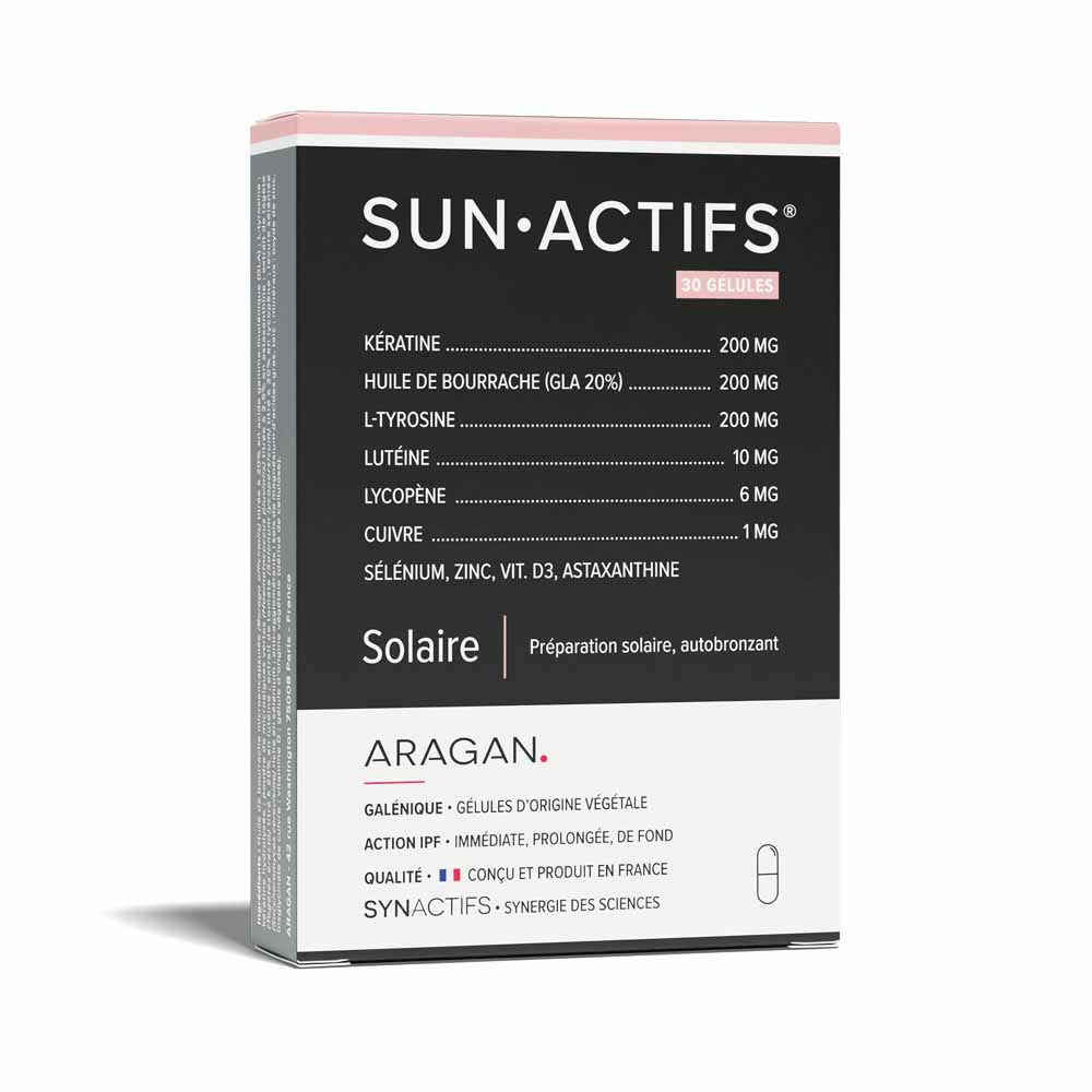 Aragan Synactifs Sunactives sun protection support 30 capsules