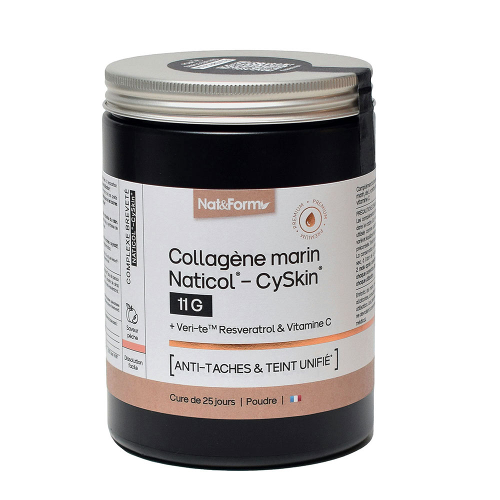 Nat&Form Collagen Marine Naticol CySkin 11g Anti-Spot and Unified Complexion Peach Flavour 365g