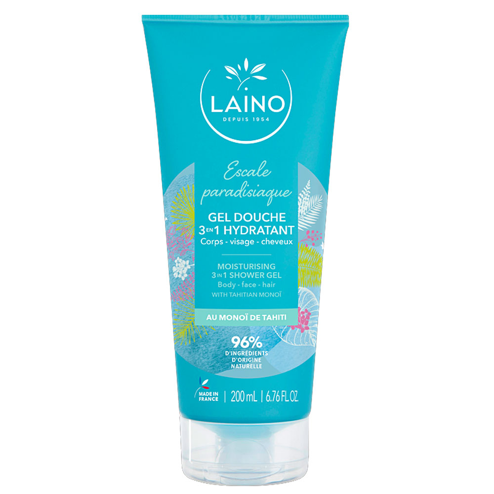 Laino Escale Paradisiaque 3 In 1 Shower Gel Hydrating Body Face Hair Au Monio De Tahiti 200ml
