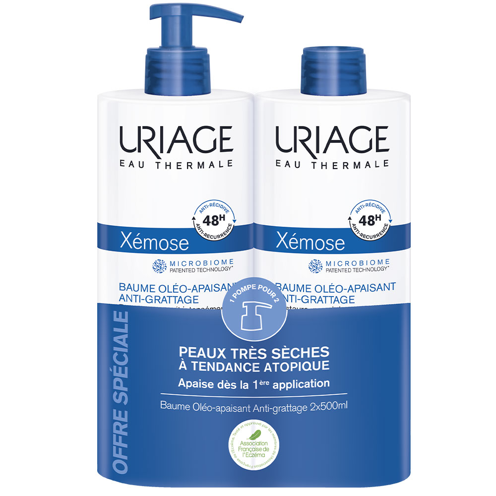 Uriage Xémose C8+ Oleo Soothing Anti-scratch Balm Dryness Severe Atopic Skin 2x500ml