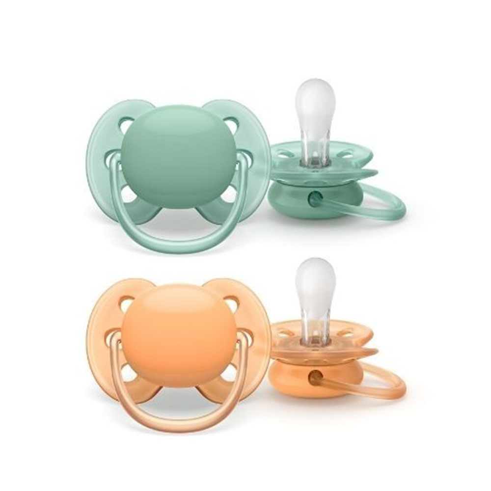 Avent Ultra-soft Orthodontic soothers 0 to 6 Months Very Sensitive Skin x2